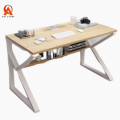Computer desk table simple modern K-shape portable folding computer laptop study table Gaming Table office desk home furniture with storage bookshelf laptop writing table workstation with metal frame waterproof laminated 4X2.5X2ft. 