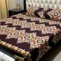 BeQuest Big Flowers  High Quality Fine Soft Cotton Unique Designed Bedsheet. 