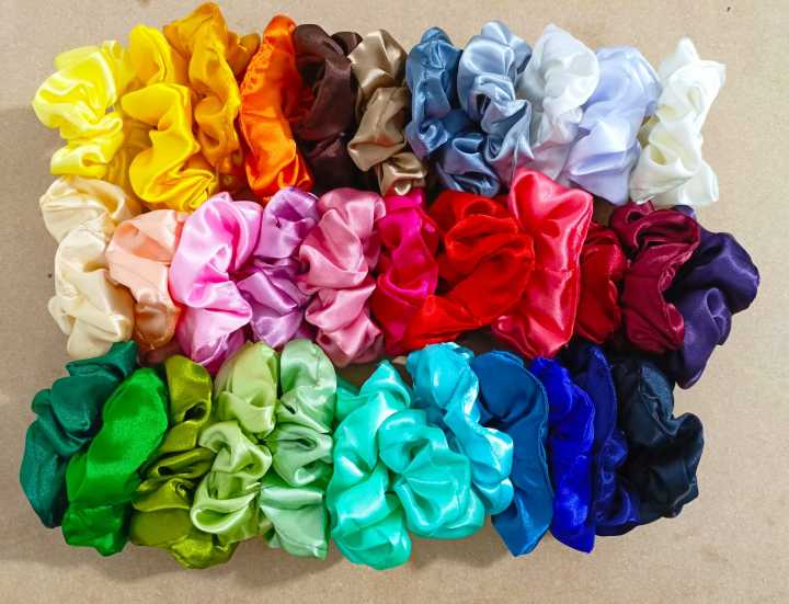 Pack of 12/15/20 Luxury Satin Scrunchies - Soft Silk Hair Ties for Women & Girls, Anti-Hair Breakage, Pastel Colors