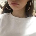Big Size Stainless Steel Rounded Gold/Silver/Black Hoops Earrings for Women Girls. 