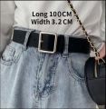 PU Leather Belt For Women Square Buckle Pin Buckle Black Jeans Belt Girls Chic Luxury Brand Fancy Vintage Strap Female Belts Size Adjustable Waist Belt For Girls. 