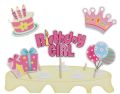 Birthday Girl Cake Toppers - Pack Of 5 Cake Toppers With Wodden Sticks | 1 pack 5 Pcs. 