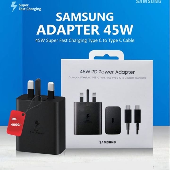 Original Samsung 45W Charger Super Fast Charging 2.0 Travel Adapter (PD 3.0 PPS Max) 25W TYPE-C Charger with USB TYPE-C to TYPE-C Cable for Samsung Galaxy Tab S4, Tab S5E, Tab S6 Lite, Tab S7 Plus, Tab S8 Ultra, Note20 Ultra, Note10 Plus S23 S22 S21 S20