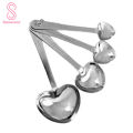 4Pcs/Set Heart Shaped Stainless Steel Measuring Spoons Wedding Shower Favors. 