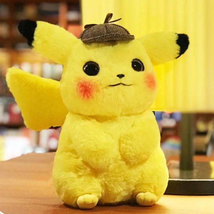 Original Pokemon Detective Pikachu Plush Toy High Quality Cute Anime Cartoon Pikachu doll Children Kids Toys Christmas Gift Straggle Steipos