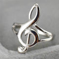 Fashion Silver Color Music Note Treble Clef Ring Jewelry Gift. 