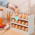 30 Grid Egg Holder For Refrigerator, 3-Layer Egg Storage Container Plastic, Egg Organizer For Kitchen Fridge And Table (White). 
