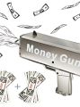 Rain Money Gun Paper Spary Machine Toy Gun Money Gun with 100 Pcs Play Money Cash Gun Party Supplies (Money glue Gun) - PMP. 