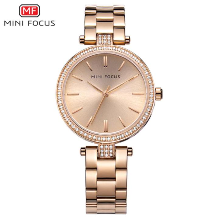 Mini Focus Rose Gold Stainless Steel Rose Gold Dial Quartz Watch for Women - MF0039L-05
