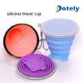 1 Pc - Collapsible Travel Cup - Ultra-Slim Foldable Silicone Cup with Lid for Coffee, Water, Tea - Portable Camping, Hiking, Outdoor Sets - Random Colors. 