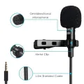 Mini Microphone Clip-on Lapel Lavalier PC Phone Camera Mic Portable External EAR ASMR Microphones for iPhone Laptop Comp. 