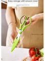 Kitchen Scissor With Cover Tailor Paper Cuttings orange handle office scissors household stainless steel multi-function scissor Use with Nut Cracker. 