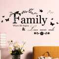 Family Love Never Ends Quote Vinyl Wall Sticker Wall Decals Lettering Art Words Stickers Home Decor Wedding Decoration Poster. 