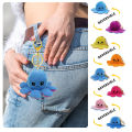 Reversible Octopus Plush Happy and Angry Face Mood Double-sided Pendant Plush Toy Kids Birthday Gift Tiktok. 