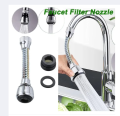 HydroFlex , TURBO FLEX , 360 Stainless Steel FLEXIBLE FAUCET SPRAYER,  Tap Mover Instant Hands Free Swivel Spray Hose Spray Sink KITCHEN FAVOURITE, ,Rotatable Anti-Splash Faucet Nozzle Head with Hose  Spray Sink - Kitchen Sink Faucet Extender.. 