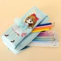 Pretty Girl 3D Style Geometry Pouches For Girls-Beautiful Japanese Style Geometry Pouch Pretty Double Compartments Stationery Bag Wide Capacity School Stationery Pouch Bag-689. 