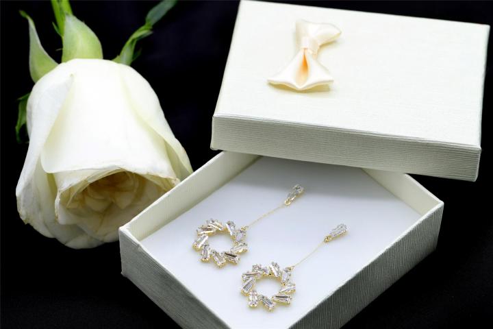CHARSLAN star, Gold color, Ear Rings, For Women, Code 0133F