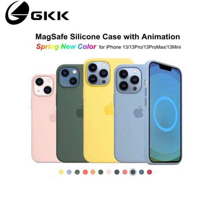 Original MagSafe Liquid Silicone Magnetic Case with Animation For iPhone 13 Pro Max 13 Mini Wireless Charging Full Protect Cover