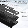 For Redmi 12C case Hidden bracket with hard armor full protection case For Mi Xiaomi Redmi 12C Back cover. 