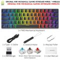 RGB Gaming Keyboard - Mechanical Keyboard Blue Switch Wired/Wireless Mini RGB Keyboard 61 / 87 Keys With & With Out Numpad - RGB Light Mechanical Keyboard Black/White - Detachable TYPE-C Wired/Wireless For Professional Gaming - Compatible With PC & Laptop. 