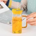 Mason Jar 500ml Glass Mug With Handle & Straw -  1 Pc. 