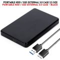 USB 3.0 Portable HDD SSD 2.5" Hardrive External Case ( Black & Transparent ) - 2.5" Hard Drive Case 5Gbps High Speed Fast Data Transfer (ONLY CASE). 