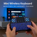 Mini Wireless Keyboard with Touchpad & LED Backlight – 2.4GHz, Rechargeable, Multi-Device Compatible. 