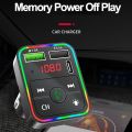 2021 Car Bluetooth 5.0 FM Tran_s_mitter Wireless Handsfree Audio rec_eiver Auto TF U disk MP3 Player 3.1A Dual USB PD Type-C Charge. 
