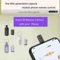New Smart Infrared Remote Control Type C IR Blasters Phone APP Control suitable for IPhone 15 Smartphone IR Mini Adapter for TV. 