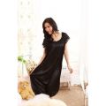 Summer Short Sleeve Sleepwear Viscose Lace Long Nightgown. 