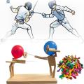 Childrenworld Engaging Wooden Fighter Game Fast-paced Bamboo Battle Balloon Game with Wooden Fencing Puppets Thrilling Balloon Fight Fun Toy Balloon Bamboo Battle Game. 