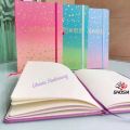 Hard Cover Wallpaper Diary Multicolor Large Size Diary For Girls-Notes & Ideas Gold Foil Details Travel Journal Notepad 180 Pages Notebook-3783. 