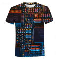 3D printed circuit board graphic t shirt for men summer casual T-shirt casual electronic chip creative tee shirts women gym tops. 