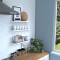 3 Pack Wood Floating Shelves,Wall Mounted Shelves Wall Storage Display,Wall Space Organizer Shelf for Living Room Bathroom Kitchen Office and More,White.. 