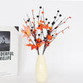 Pistil (Stone Powder) Halloween Pumpkin Maple Leaf Arrangement Eco-Friendly Wire Rod Pumpkin (Foam) Black Orange Berries. 