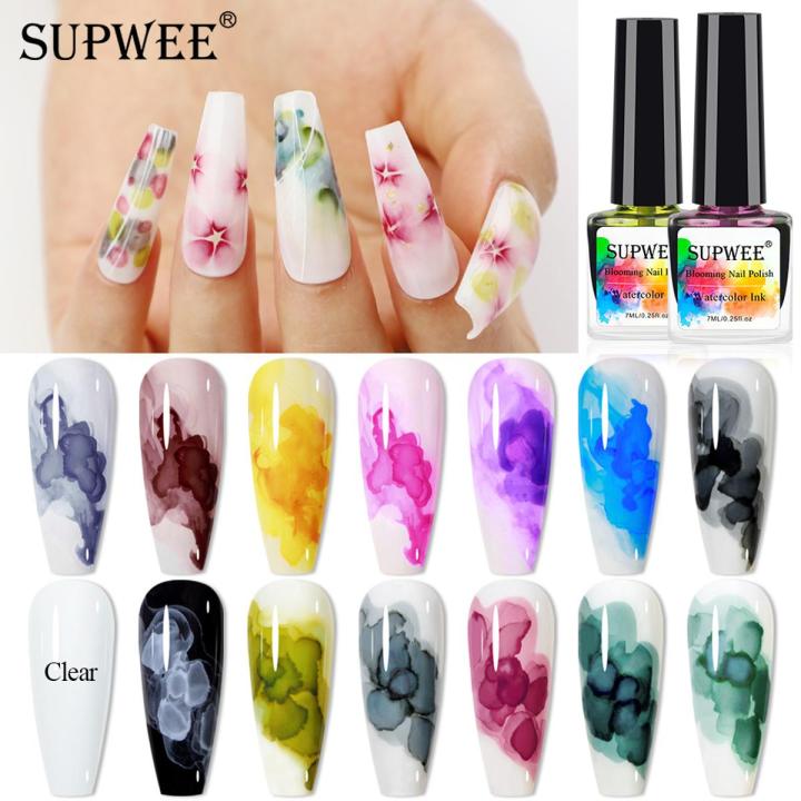 SUPWEE 7ml Blooming Gel Nail Polish Watercolor Ink Nail Art Flower Smoke Effect Soak Off UV Gel Varnish All For Manicure Design