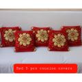 Pack of 5 Velvet Cushion Covers Set | Square Sofa Cushions Cover 14x14 inch. 