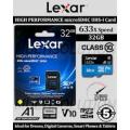 microSD Memory Card Lexar with 5 Years Warranty Class 10 4k Recording A1 App. 