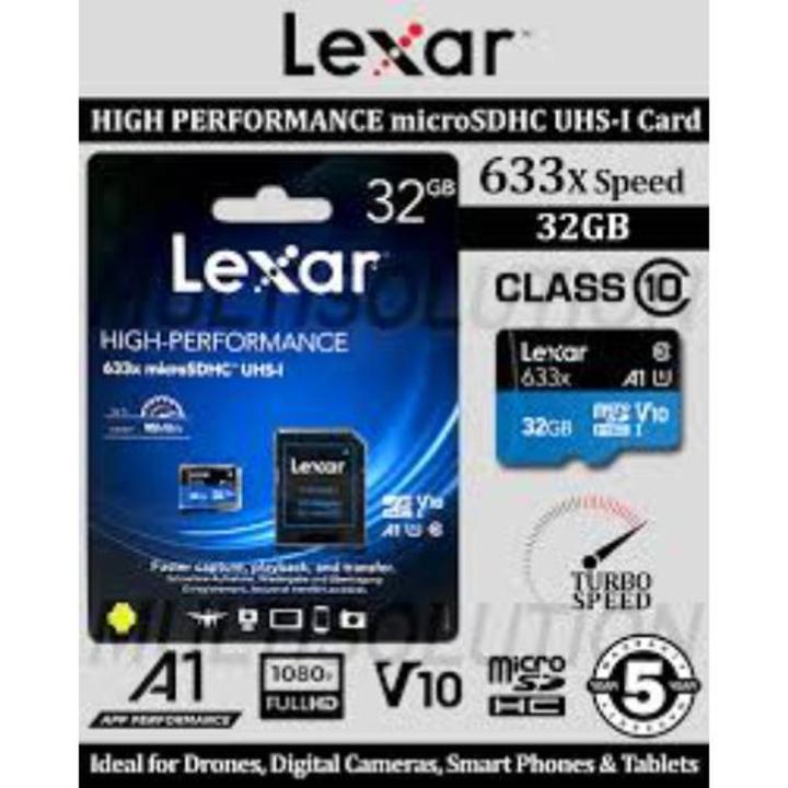 microSD Memory Card Lexar with 5 Years Warranty Class 10 4k Recording A1 App