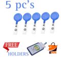 Heavy Duty Retractable yoyo Badge Holders With Carabiner Reel Clip Horizontal Plastic Id Work Name Card Holders. 