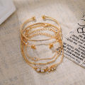 5PC New Bohemian Elegance Open Bracelets Rhinestone Butterfly Bracelet Girl Gift SEVICH. 