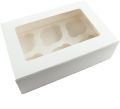 Bizlink Enterprises-Pack of 20 Box 6 hole Food Grade Cupcake Cake Packaging Box with 6 cavity liner clear PVC window for Handmade Baking  gift box. 