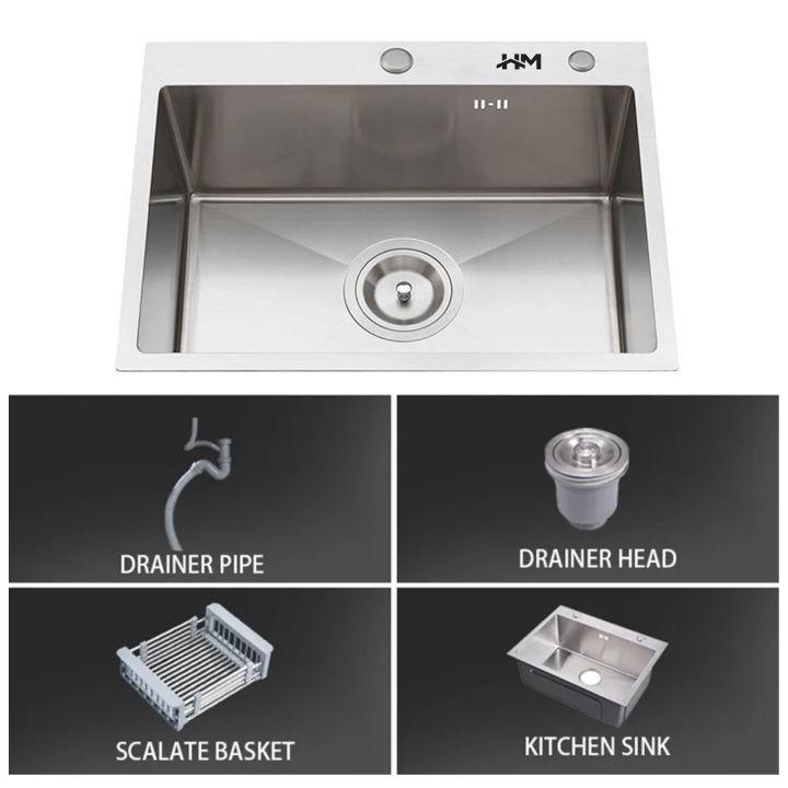 HM%20Handmade%20Kitchen%20Sink%20Bowl%20-%206845%20-%20Stainless%20Steel%20-%20304%20Grade%20SS%20High%20Quality%20-%2068x45%20-%20With%20Complete%20Drain%20Set%20&%20Basket%20-%20Image%205