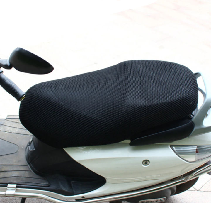 D Design Motorcycle Seat Mesh, Seat Cover Motorcycle Anti-Slip 3D Mesh Fabric Seat Cover Breathable Waterproof Motorbike Scooter Seat Covers Cushion All Season Round Universal Fitment YBR, Honda, Suzuki Etc