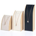 High-end Jewelry display Stylish Solid wood Black Necklace stand Curved design Beige Bracelet holder for Retail stores Home. 