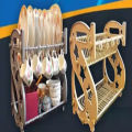 Home & Office Multipurpose S Shape Dish Rack / S Shape Double Decker Dish Rack Plate Dish Spoon Fork Bowl Cup Drain Rack Kitchen Organizer Multi Color Art # GW-SDR-M01. 