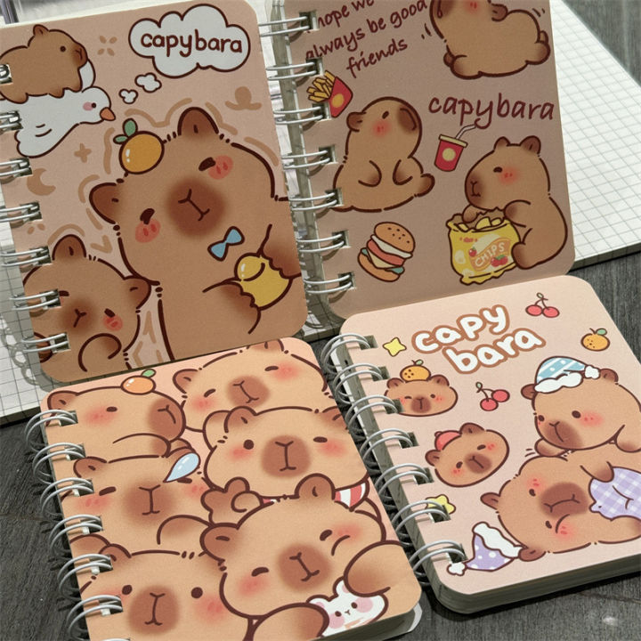 Cartoon Capybara A7 Coil Notebook Mini Pocket Stationery Notebook ...