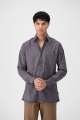 Monark - Charcoal Snap-Button Down Shirt For Men. 