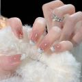 24Pcs Y2k Black Nail Long Ballet Reusable Acrylic Press on Set Nails Dark Coffin Artificial Full Cover False Nail Art Tips. 