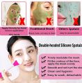 Double Headed Silicone Face Mask Brush Cleansing Brush 2-in-1 Facial Applicator Tool for Mud Masks, Creams and Lotions | Soft Silicone Scraper & Skin Exfoliation Brush Double Headed Silicone Face Mask and Cleansing Brush. 
